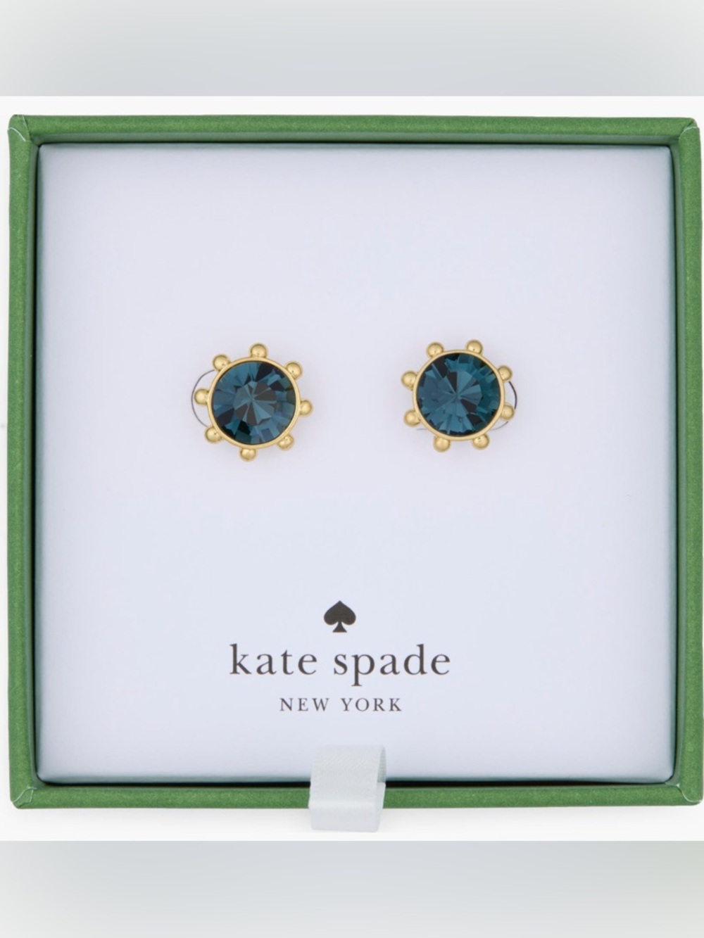 Kate Spade NY Flying Colors Bezel Stud Earrings Montana Blue